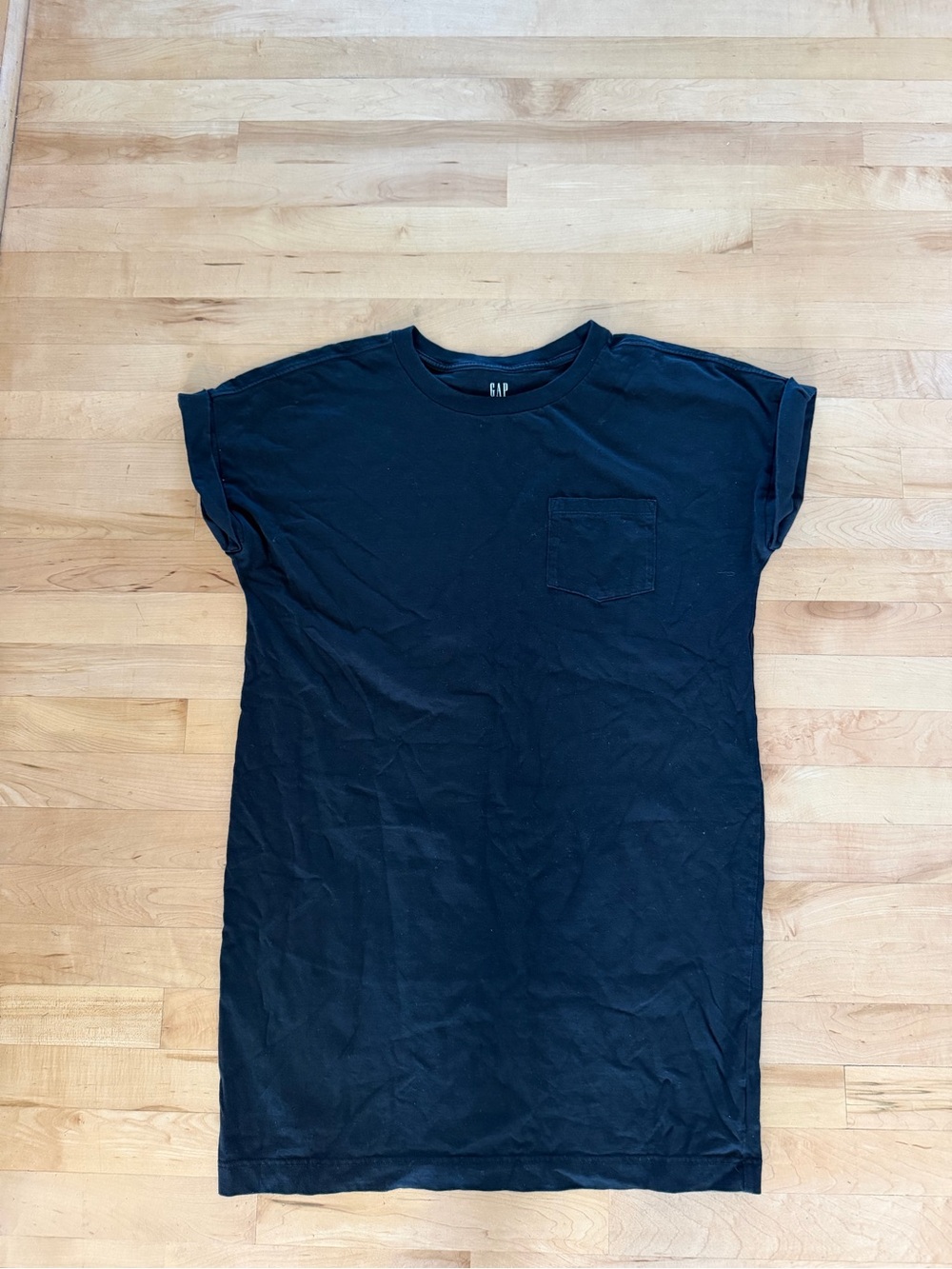 GAP Black Short Sleeve Pocket Tee Dress